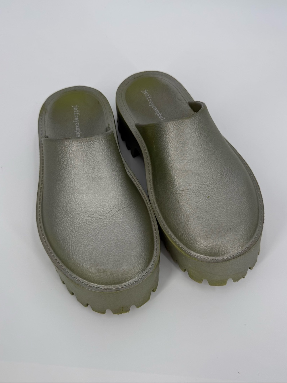 Jeffrey Campbell Clogge Platform Clog | Olive Metallic | 7